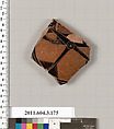 Terracotta fragment of an amphora (jar), Terracotta, Greek, Attic