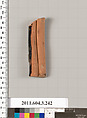 Terracotta fragment of a neck-amphora (jar), Terracotta, Greek, Attic