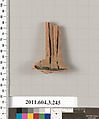 Terracotta fragment of an oinochoe (jug), Terracotta, Greek, Attic