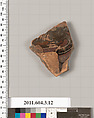Terracotta fragment of an open shape, Terracotta, Greek, Attic?