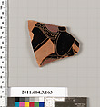 Terracotta fragment of an amphora (jar), Terracotta, Greek, Attic