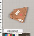 Terracotta fragment of an amphora (jar), Terracotta, Greek, Attic