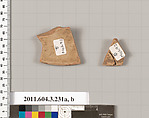 Terracotta fragments of a neck-amphora of Nicosthenic shape (jar)?, Terracotta, Greek, Attic
