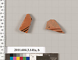 Terracotta fragments from closed shapes, Terracotta, Greek, Attic