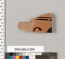 Terracotta fragment of a neck-amphora (jar), Terracotta, Greek, Attic