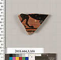 Terracotta fragment of a neck-amphora (jar), Terracotta, Greek, Attic