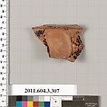 Terracotta fragment of a neck-amphora (jar), Terracotta, Greek, Attic