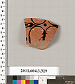 Terracotta fragment of a neck-amphora (jar), Terracotta, Greek, Attic
