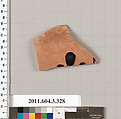 Terracotta fragment of a neck-amphora (jar), Terracotta, Greek, Attic