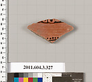 Terracotta fragment of a neck-amphora (jar), Terracotta, Greek, Attic