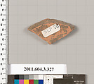 Terracotta fragment of a neck-amphora (jar), Terracotta, Greek, Attic