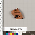Terracotta fragment of a neck-amphora (jar), Terracotta, Greek, Attic