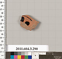 Terracotta fragment of a neck-amphora (jar), Terracotta, Greek, Attic