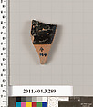 Terracotta fragment of a neck-amphora (jar), Terracotta, Greek, Attic