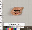 Terracotta fragment of a neck-amphora (jar), Terracotta, Greek, Attic