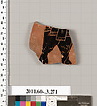 Terracotta fragment of a neck-amphora (jar), Terracotta, Greek, Attic