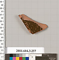 Terracotta fragment of a neck-amphora (jar), Terracotta, Greek, Attic