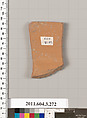 Terracotta fragment of a neck-amphora (jar), Terracotta, Greek, Attic