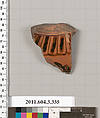 Terracotta fragment of a neck-amphora (jar), Terracotta, Greek, Attic