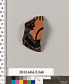 Terracotta fragment of a neck-amphora (jar), Terracotta, Greek, Attic