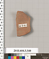 Terracotta fragment of a neck-amphora (jar), Terracotta, Greek, Attic
