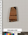 Terracotta fragment of a neck-amphora (jar), Terracotta, Greek, Attic