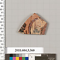 Terracotta fragment of a neck-amphora (jar), Terracotta, Greek, Attic