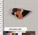 Terracotta fragment of a neck-amphora (jar), Terracotta, Greek, Attic