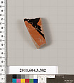 Terracotta fragment of a neck-amphora (jar), Terracotta, Greek, Attic
