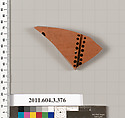 Terracotta fragment of a neck-amphora (jar), Terracotta, Greek, Attic