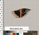 Terracotta fragment of a neck-amphora (jar), Terracotta, Greek, Attic
