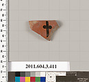 Terracotta fragment of a neck-amphora (jar), Terracotta, Greek, Attic