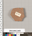Terracotta fragment of a neck-amphora (jar), Terracotta, Greek, Attic