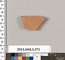 Terracotta fragment of a neck-amphora (jar), Terracotta, Greek, Attic