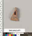 Terracotta fragment of a Panathenaic prize amphora, Terracotta, Greek, Attic