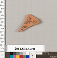 Terracotta fragment of a neck-amphora (jar), Terracotta, Greek, Attic
