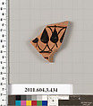 Terracotta fragment of a neck-amphora (jar), Terracotta, Greek, Attic