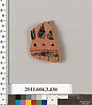 Terracotta fragment of a neck-amphora (jar), Terracotta, Greek, Attic