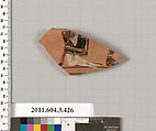 Terracotta fragment of a neck-amphora (jar), Terracotta, Greek, Attic