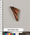 Terracotta fragment of a neck-amphora (jar), Terracotta, Greek, Attic