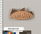 Terracotta fragment of an amphora (jar), Terracotta, Greek, Attic?