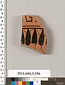 Terracotta fragment of a neck-amphora (jar), Terracotta, Greek, Attic