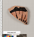 Terracotta fragment of an amphora (jar), Terracotta, Greek, Attic