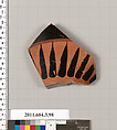Terracotta fragment of an amphora (jar), Terracotta, Greek, Attic