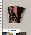 Terracotta fragment of an amphora (jar), Terracotta, Greek, Attic