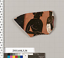Terracotta fragment of an amphora (jar), Terracotta, Greek, Attic