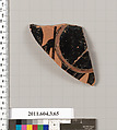 Terracotta fragment of an amphora (jar), Terracotta, Greek, Attic