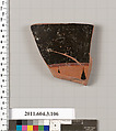 Terracotta fragment of an amphora (jar), Terracotta, Greek, Attic