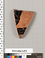 Terracotta fragment of a Panathenaic prize amphora?, Terracotta, Greek, Attic