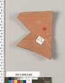 Terracotta fragment of an amphora (jar), Terracotta, Greek, Attic